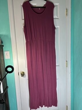 Sleeveless Dusty Rose Maxi Dress
